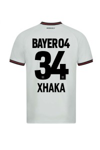 Bayer Leverkusen Granit Xhaka #34 Jalkapallovaatteet Vieraspaita 2023-24 Lyhythihainen